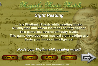 "Mozart Music Match"™ &mdash; Sight Reading main cover image