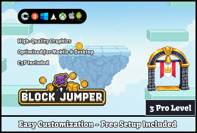 Block Jumper - Construct 3 Game (HTML5, AdMob, C3P) main cover image